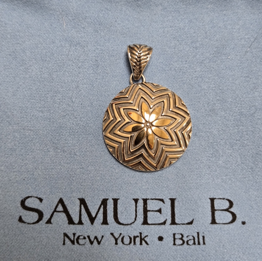 Samuel B Sterling Silver and 18K yellow gold pendant.